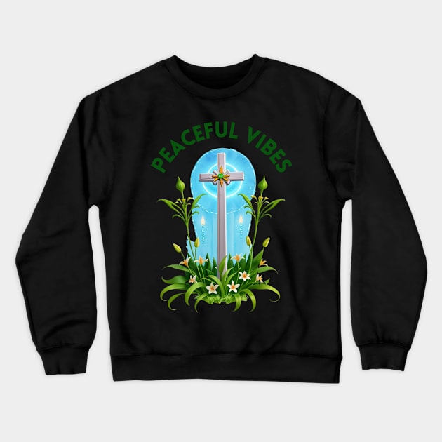 Peaceful vibes / Christian Gift Crewneck Sweatshirt by benzshope